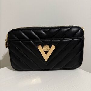 Valentino Orlandi Black Quilted Leather Crossbody Bag *NWT*